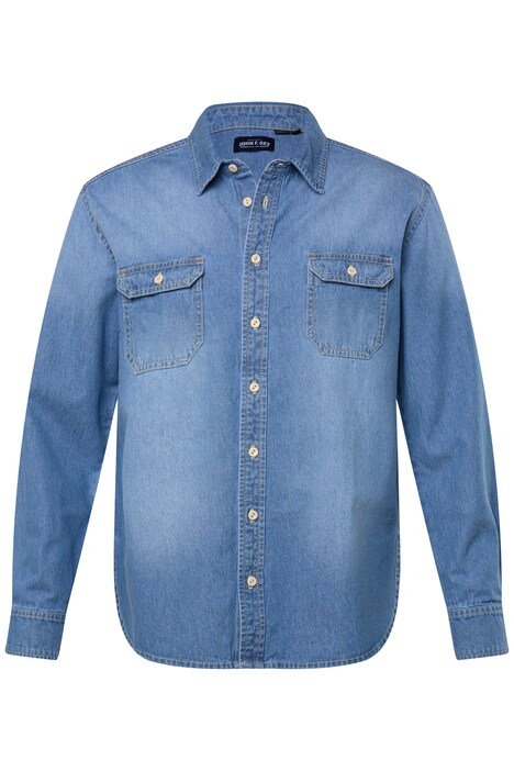 Džínová košile John F. Gee, dlouhé rukávy, Kent límeček, Modern střih, do 8XL