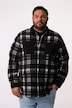 Men+ ternet fleece-overshirt, lange ærmer, Kent-krave, op til str. 8 XL