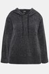 Chenille-hoodie, hætte, bånd, lange ærmer