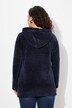 Chenille-hoodie, hætte, bånd, lange ærmer