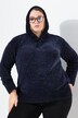 Chenille-hoodie, hætte, bånd, lange ærmer