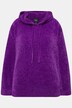Chenille-hoodie, hætte, bånd, lange ærmer
