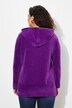 Chenille-hoodie, hætte, bånd, lange ærmer