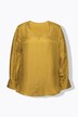 Chemisier en cupro, col en V et manches longues, perles