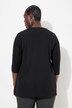Maglia dal taglio svasato con perline, ricami, scollo a girocollo e maniche a 3/4