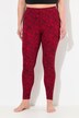 Legging à jambe slim et taille élastique, impression en dentelle