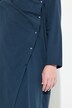 Lang bluse, omslagslook, begerkrage, lange ermer