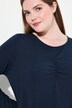 T-shirt long en coton bio, avec drapé, col rond et manches longues