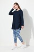 T-shirt long en coton bio, avec drapé, col rond et manches longues