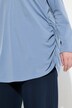T-shirt long en coton bio, avec drapé, col rond et manches longues