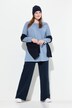T-shirt long en coton bio, avec drapé, col rond et manches longues