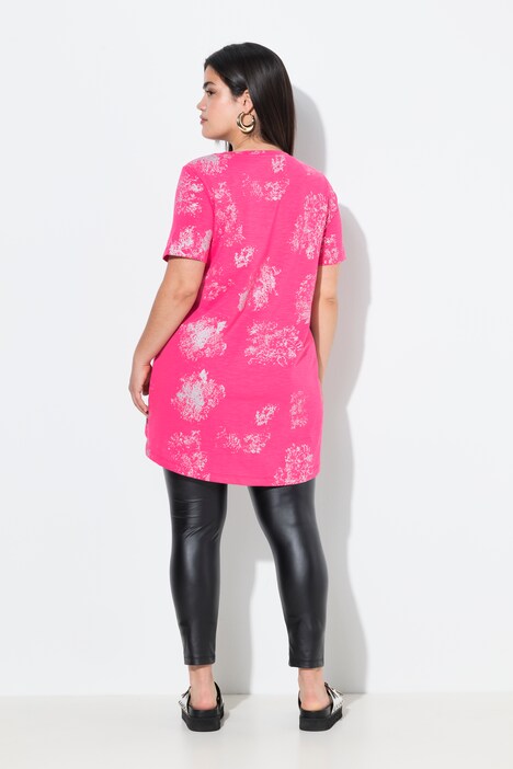 T-shirt, luipaard-doodskop, V-hals, halve mouwen