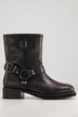 Nahkaiset biker-bootsit, koristesolki, H-lesti