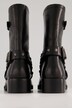 Nahkaiset biker-bootsit, koristesolki, H-lesti