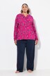 Pyjamas, blomsterprint, V-udskæring, lange ærmer