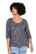 Tričko, A střih, leopardí potisk, výstřih do V, 3/4 rukávy