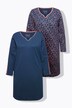 Bigshirts, 2-pak, stjerner, tensfarvetka-udskæring, langærmet