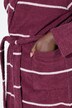 Peignoir en tissu éponge rayé, col châle et manches longues, ceinture