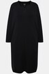 Robe en molleton, modal mélangé, décolleté en V, poches et manches longues