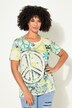 T-Shirt, Peace-mønster, rund hals, korte ærmer