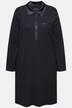 Chemise de nuit avec col, détails en satin, manches longues