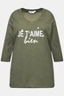 Cold-Dyed 3/4-Sleeve V-Neck Printed Inscription T-Shirt