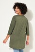 Cold-Dyed 3/4-Sleeve V-Neck Printed Inscription T-Shirt