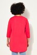 Cold-Dyed 3/4-Sleeve V-Neck Printed Inscription T-Shirt