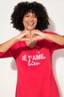 Cold-Dyed 3/4-Sleeve V-Neck Printed Inscription T-Shirt