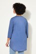 Camiseta, cold dyed, estampado de declaración, escote de pico, manga 3/4