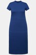 Jersey-Midikleid, Slim, Rippjersey, Stehkragen, Halbarm, OEKO-TEX