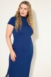 Jersey-Midikleid, Slim, Rippjersey, Stehkragen, Halbarm, OEKO-TEX