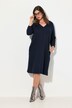 Sweatkleid, A-Linie, V-Ausschnitt, 3/4-Arm, Taschen