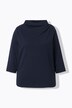 Sweat-shirt texturé, plis fantaisie, col montant et manches 3/4