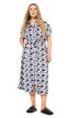 Maxi šaty, oversize, batikovaný potisk, límeček, krátké rukávy