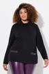 Genser/sweatshirt, pyntesteinlommer, boxy, stående krage, lange ermer