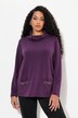 Genser/sweatshirt, pyntesteinlommer, boxy, stående krage, lange ermer