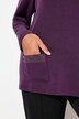 Genser/sweatshirt, pyntesteinlommer, boxy, stående krage, lange ermer
