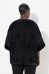 Bluse, Burnout-fløjl, oversize, rund hals, kortærmet