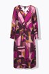 Robe maxi à manches longues et col en V, coupe évasée, en crêpe