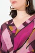 Robe maxi à manches longues et col en V, coupe évasée, en crêpe