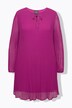 Blusa dal taglio svasato con plissé, scollo a V, maniche lunghe e fodera