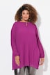 Blusa dal taglio svasato con plissé, scollo a V, maniche lunghe e fodera