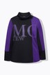 Genser/sweatshirt, skrift av pyntesteiner, stående krage, lange ermer