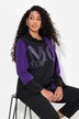 Genser/sweatshirt, skrift av pyntesteiner, stående krage, lange ermer