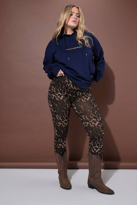 Leggings, høj talje, leo-print, tætsiddende