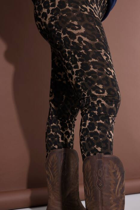 Leggings, høj talje, leo-print, tætsiddende