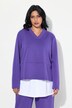 Sweat-shirt, col en V et manches longues, empiècement chemisier intégré