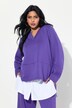 Sweat-shirt, col en V et manches longues, empiècement chemisier intégré