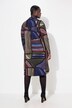 Robe en tissu Punto di Roma, à manches longues. Décolleté en V, poches et col chemise.